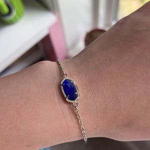 Kendra Scott Elaina Gold Adjustable Chain Bracelet in Cobalt Cats Eye